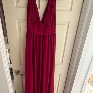 Lulu's Elegant Burgundy Maxi Dress